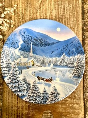 1990 “Silent Night” WL George Winter Wonderland Decorative Plate Not For Food